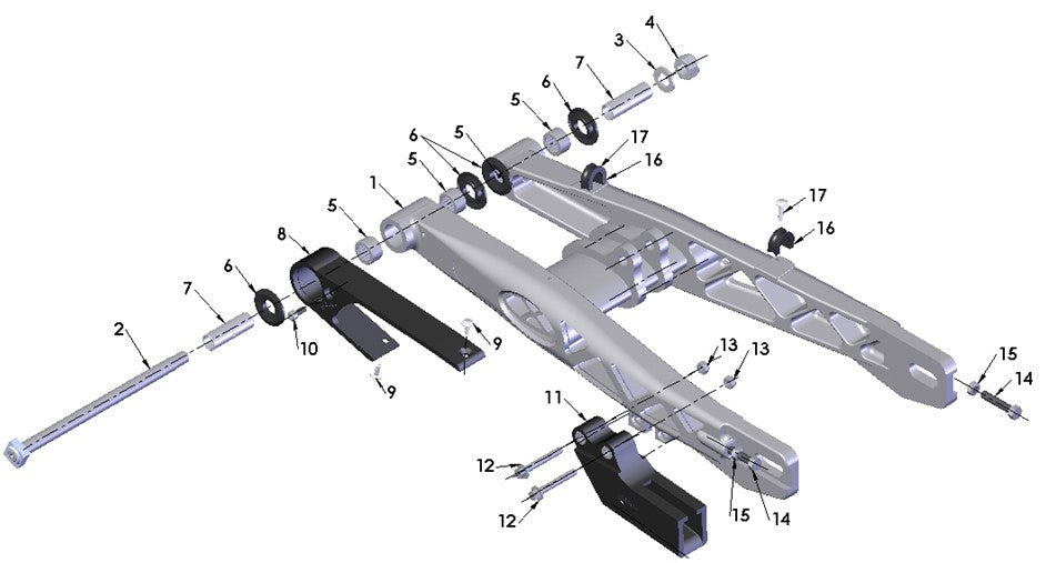 OBSOLETE - R/B GAC60019 - SWINGARM ASSEMBLY ALUMINUM 2011