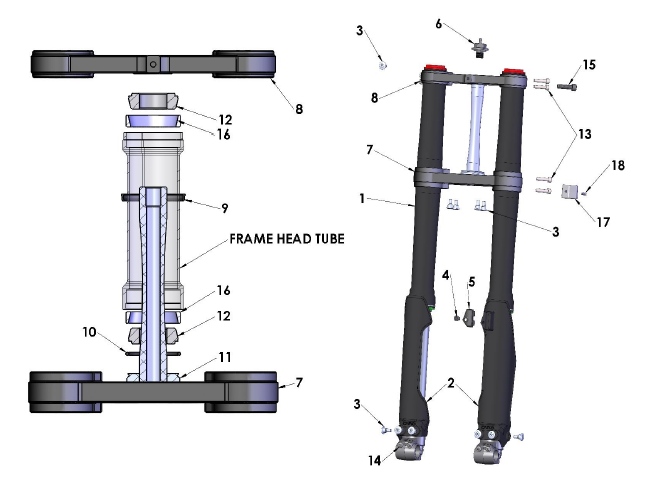 BOLT - STEERING STEM - SMALL DIAMETER - 65