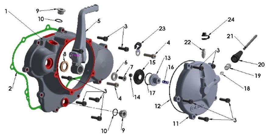 CLUTCH COVER - CX65 2022 - W/O BEARING OR SEAL