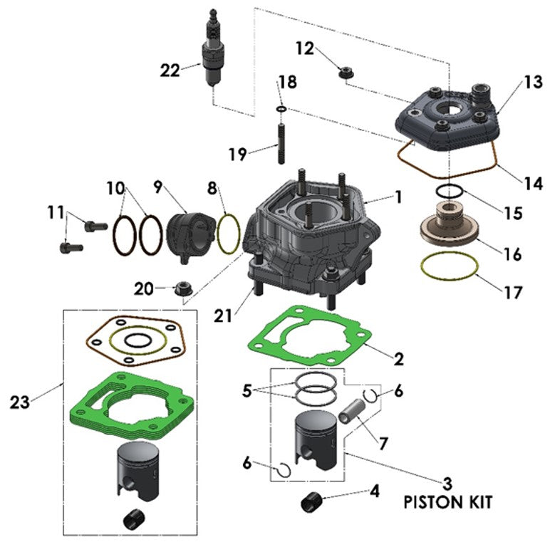 REBUILD KIT - TOP END - VENOM ENGINE - D PISTON