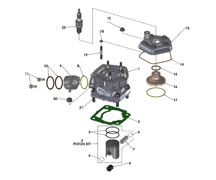 CYLINDER KIT - FWE 2016-2017 - VENOM 50CC