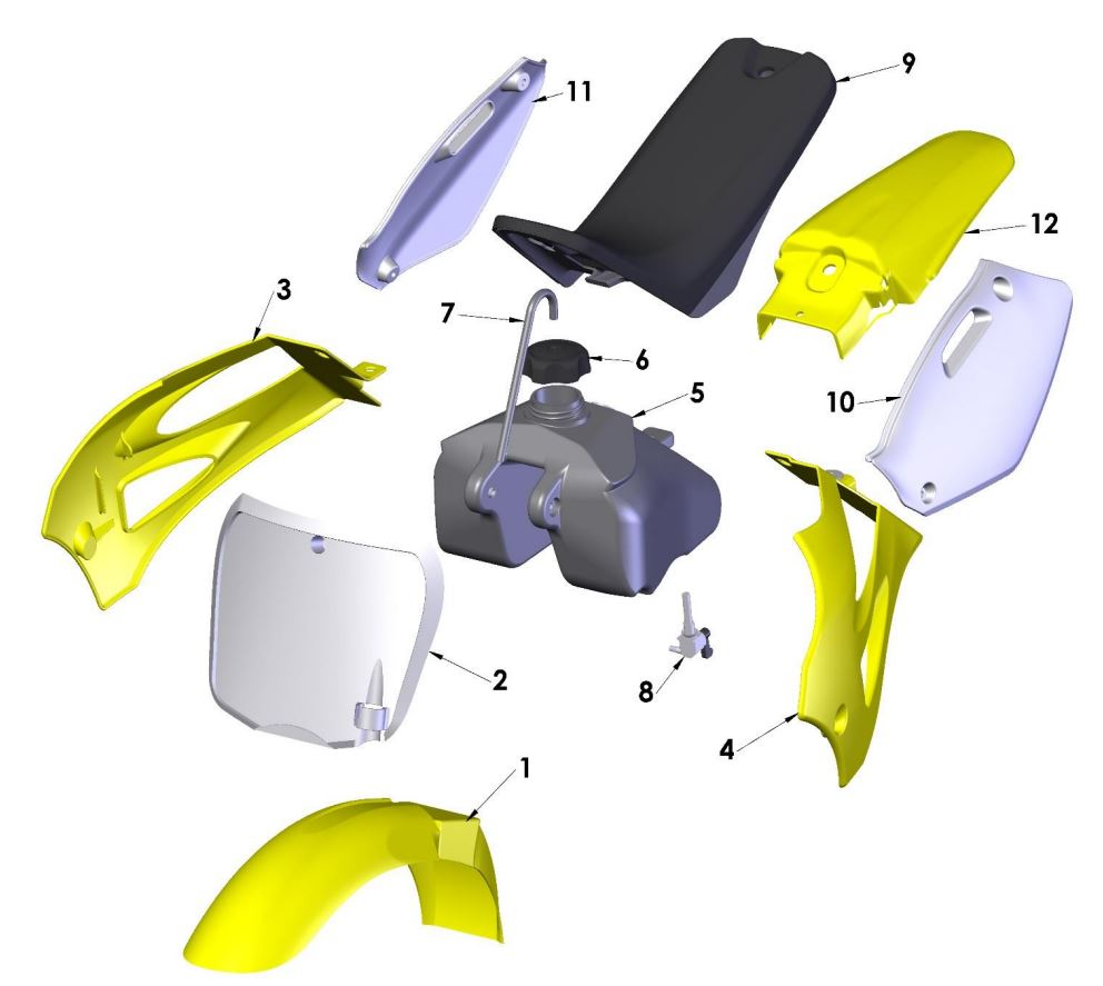 FUEL TANK - BLACK - JR/P3 - 2017 & NEWER