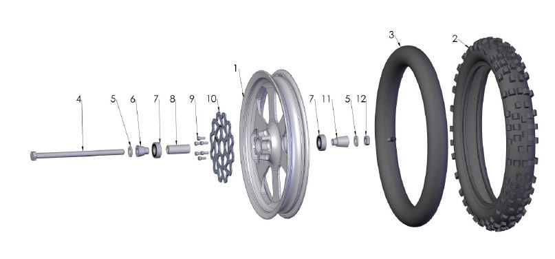 SPACER WHEEL 50CC FR & RR LH - BLACK