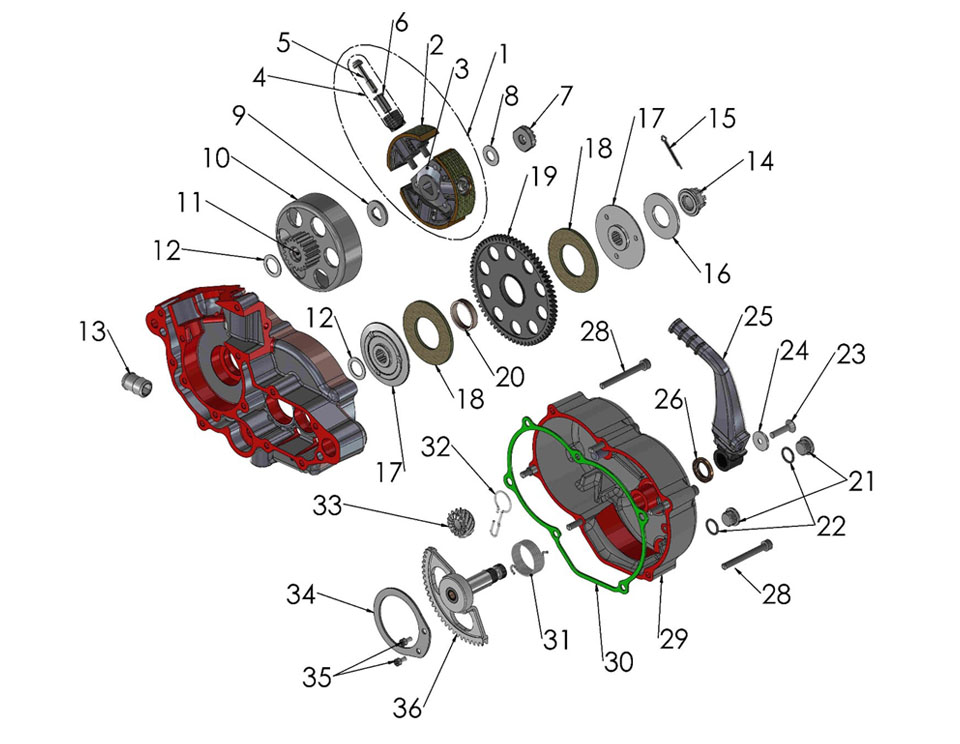 COVER -CLUTCH MACHINED W SEAL AND PIN - CX50 VENOM