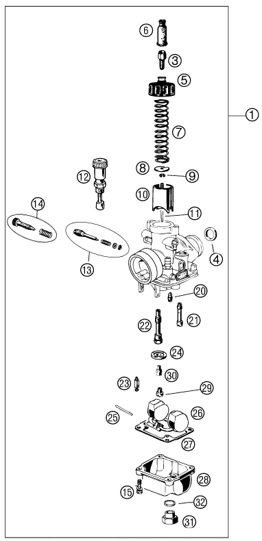 CARBURETOR - 12MM - WITH DEEP WELL