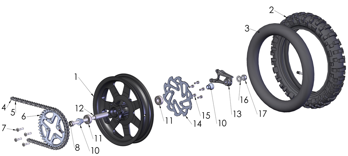 ACCESSORY. BOLT KIT - REAR SPROCKET - FLAT HEAD- CX50